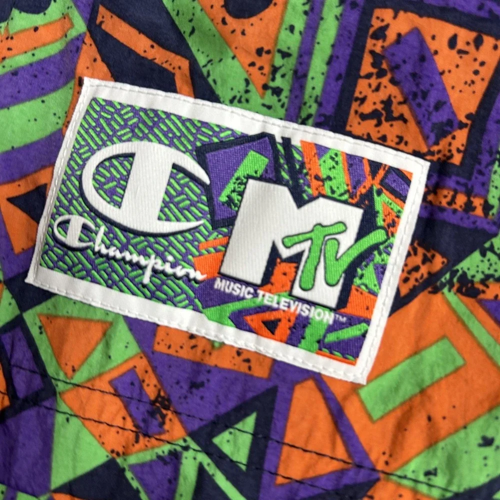 Champion MTV Limited Edition Retro Colorblock Surf Shorts Swim Trunk Size medium